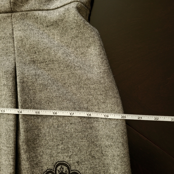 Talbots gray scroll print stretch wool dress 8 - Picture 12 of 14